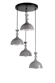 Candeeiro de Teto ajustável – 20 a 70 cm – cinza e preto – metal