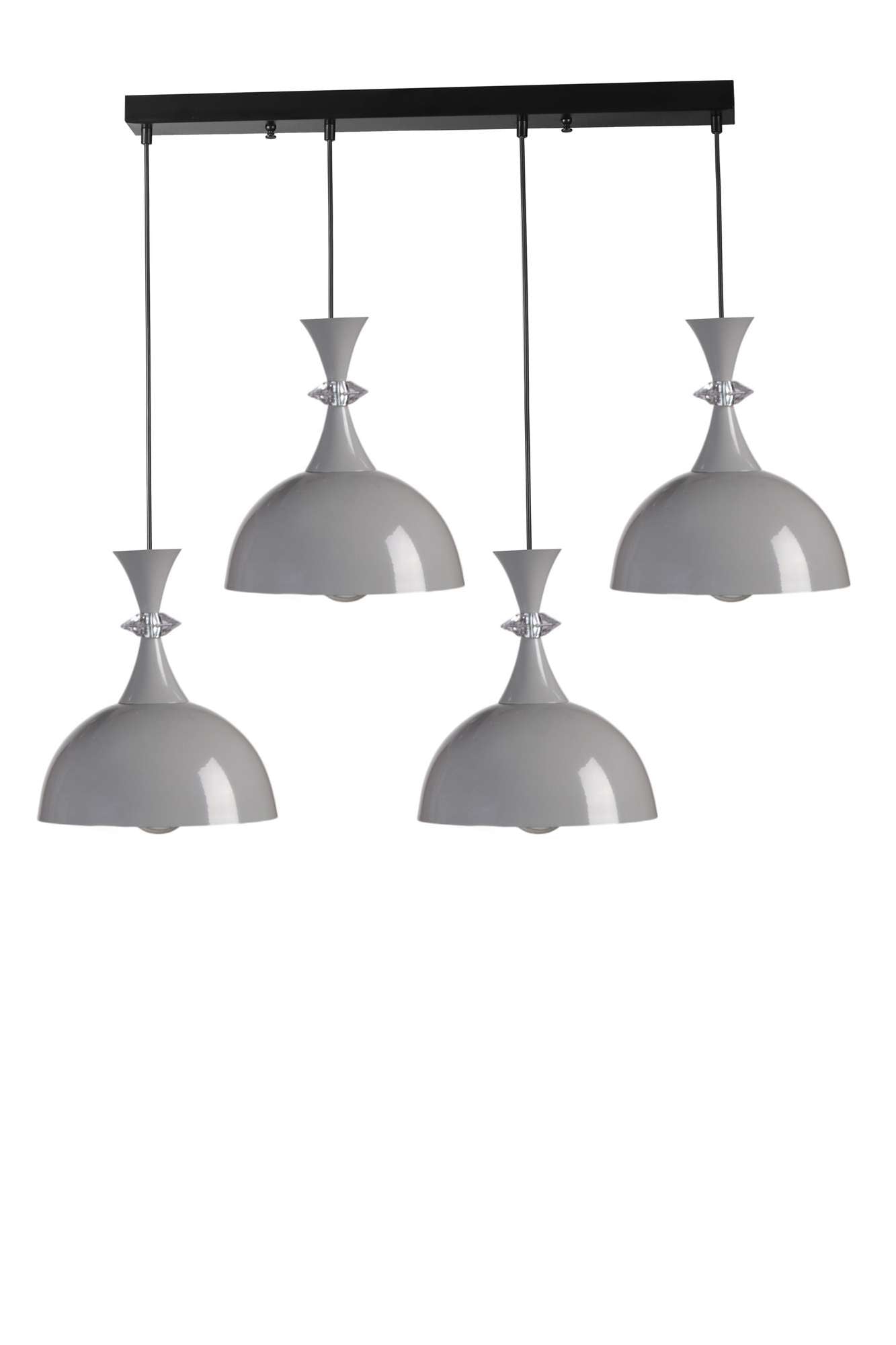 Candeeiro de Teto - Ø20 cm - Cinza e Preto - Metal