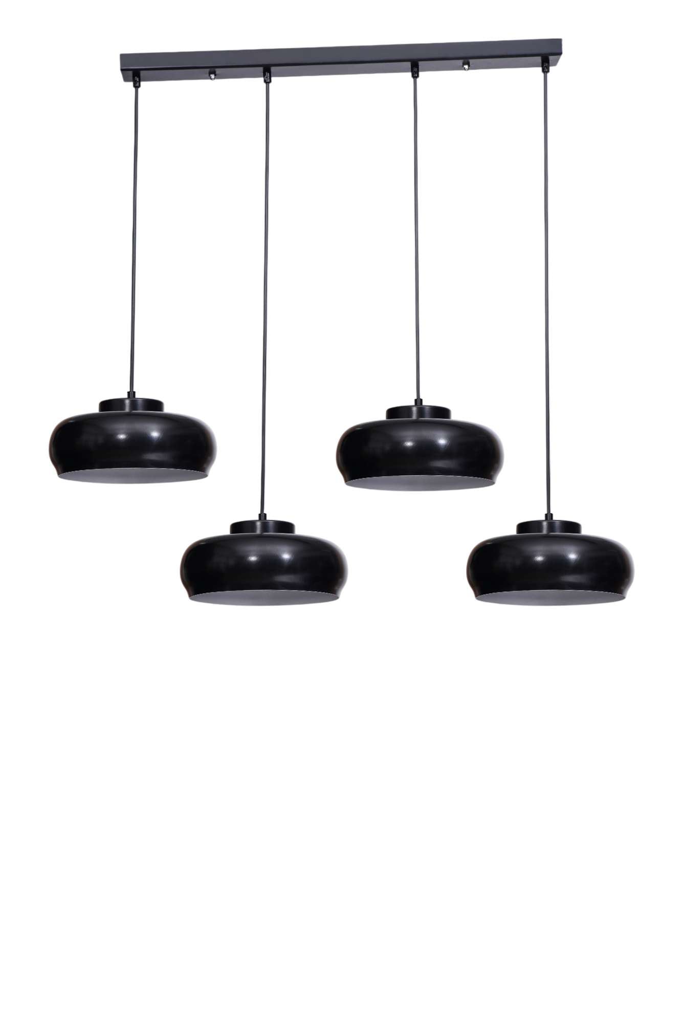 Candeeiro de Teto – altura ajustável de 21 a 70 cm – preto – metal