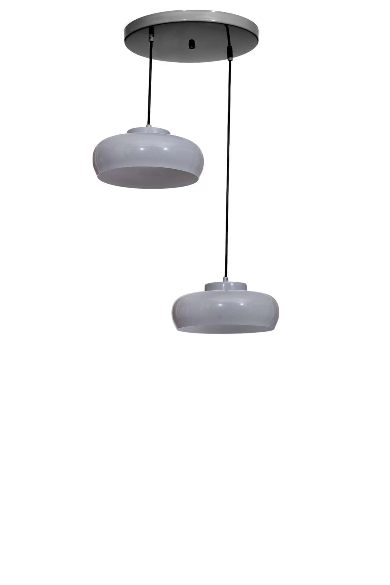 Candeeiro de Teto elegante ajustável – Ø25 cm – cinza e preto – metal