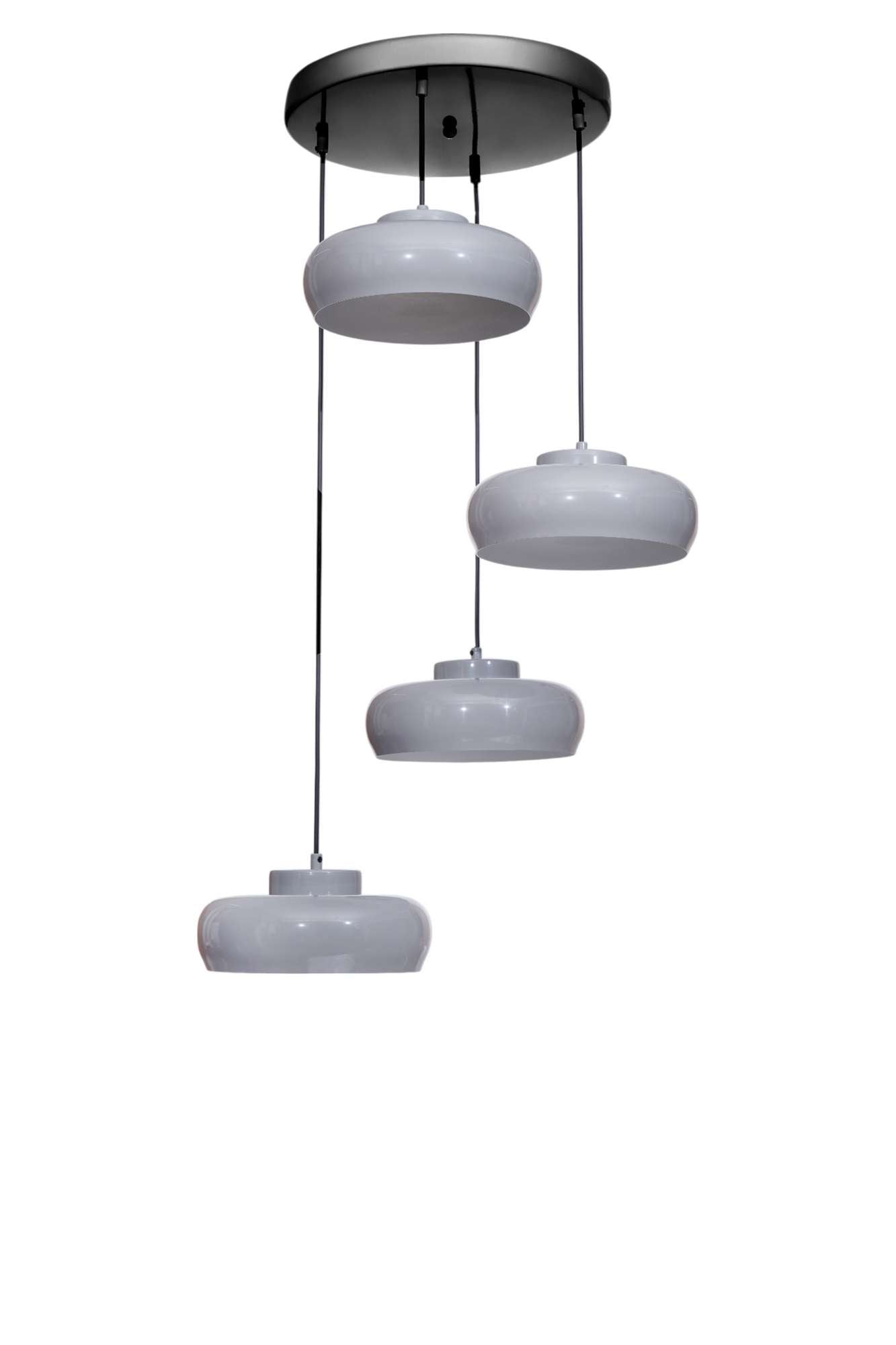 Candeeiro de Teto ajustável – 21 a 70 cm – Cinza e Preto – Metal