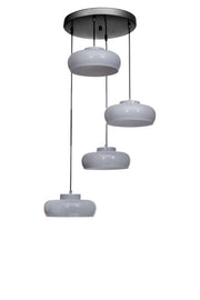 Candeeiro de Teto ajustável – 21 a 70 cm – Cinza e Preto – Metal