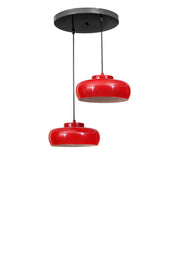 Candeeiro de Teto – Ø25 cm – vermelho e preto – metal