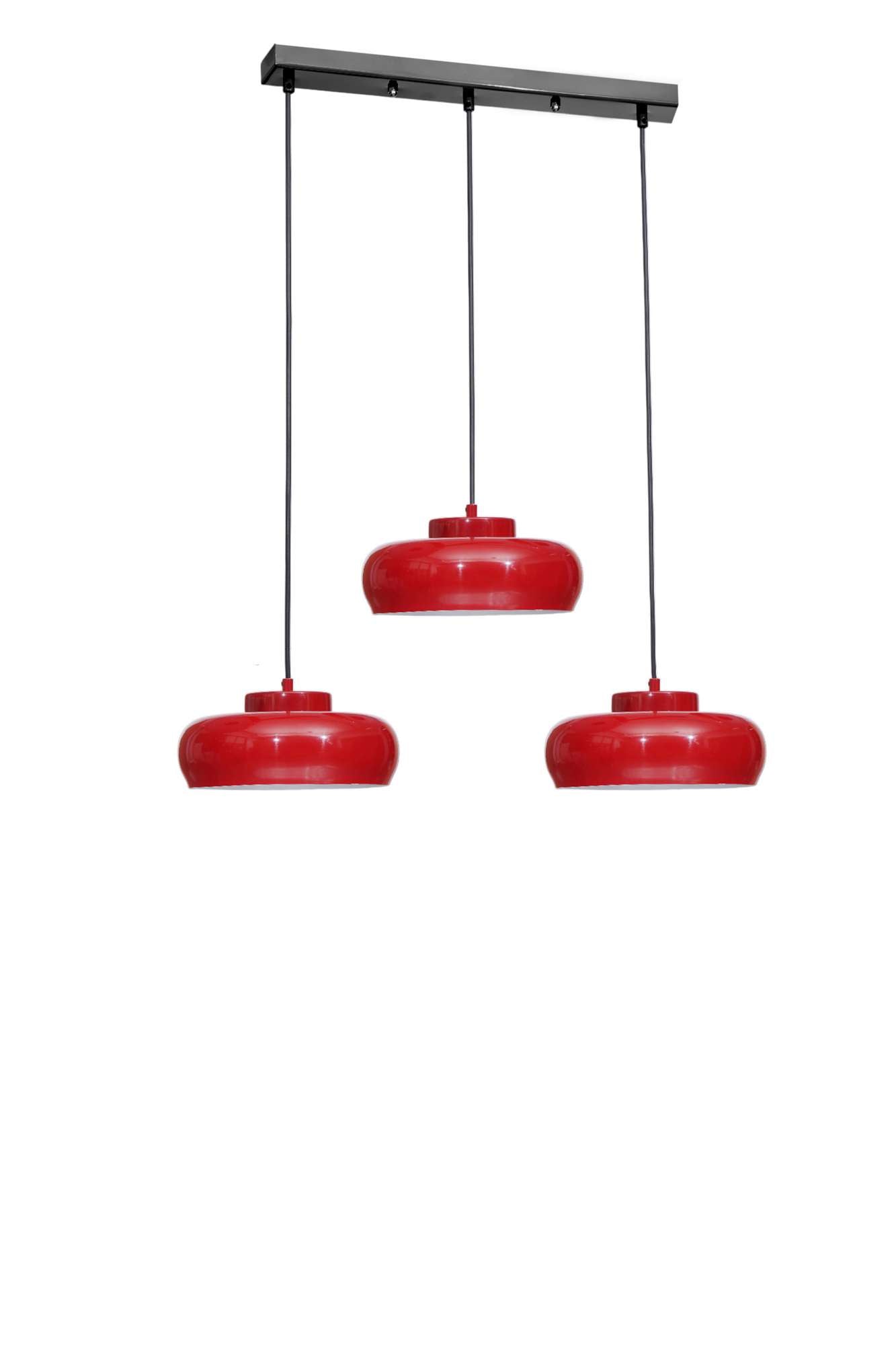 Candeeiro de Teto ajustável – Ø25 cm – Vermelho e Preto – Metal