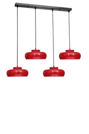 Candeeiro de Teto – Ø25 cm – Vermelho e Preto – Metal