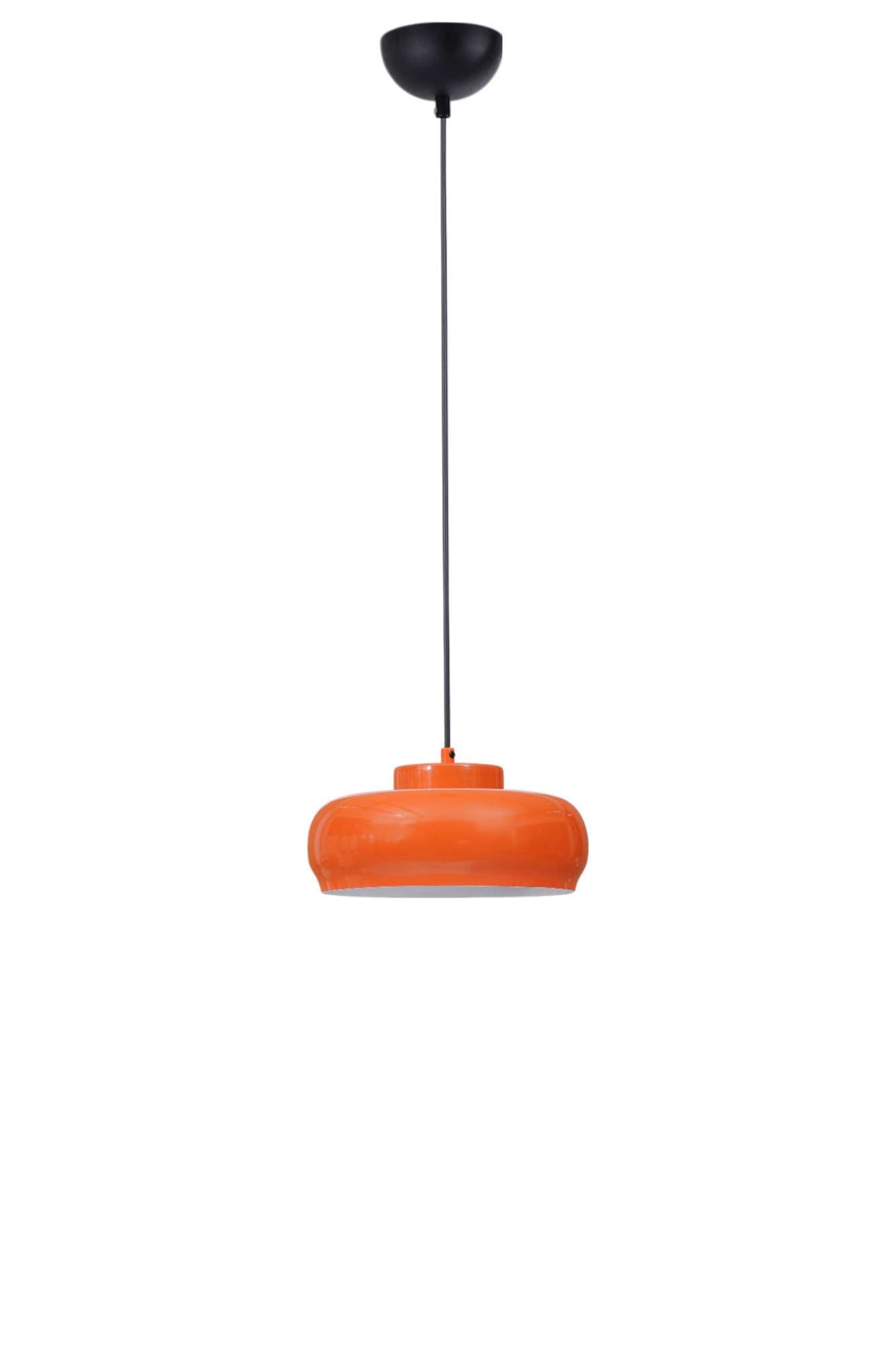 Candeeiro de Teto – Ø25 cm – Laranja e Preto – Metal