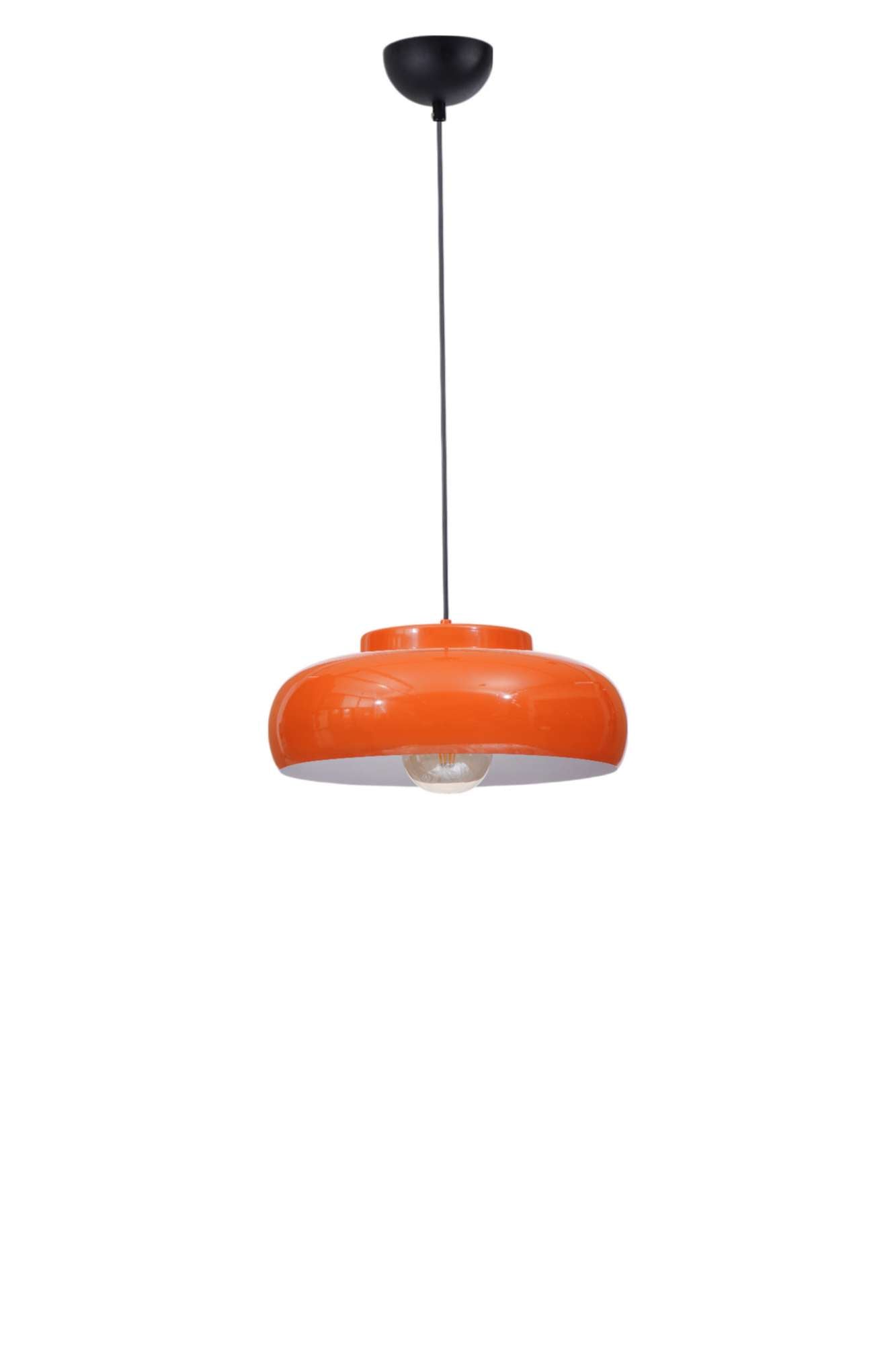 Candeeiro de Teto – Ø40 cm – Laranja e preto – Metal