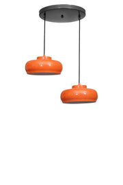 Candeeiro de Teto – Ø25 cm – Laranja e Preto – Metal