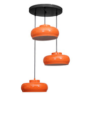 Candeeiro de Teto ajustável – Ø25 cm – Laranja e Preto – Metal