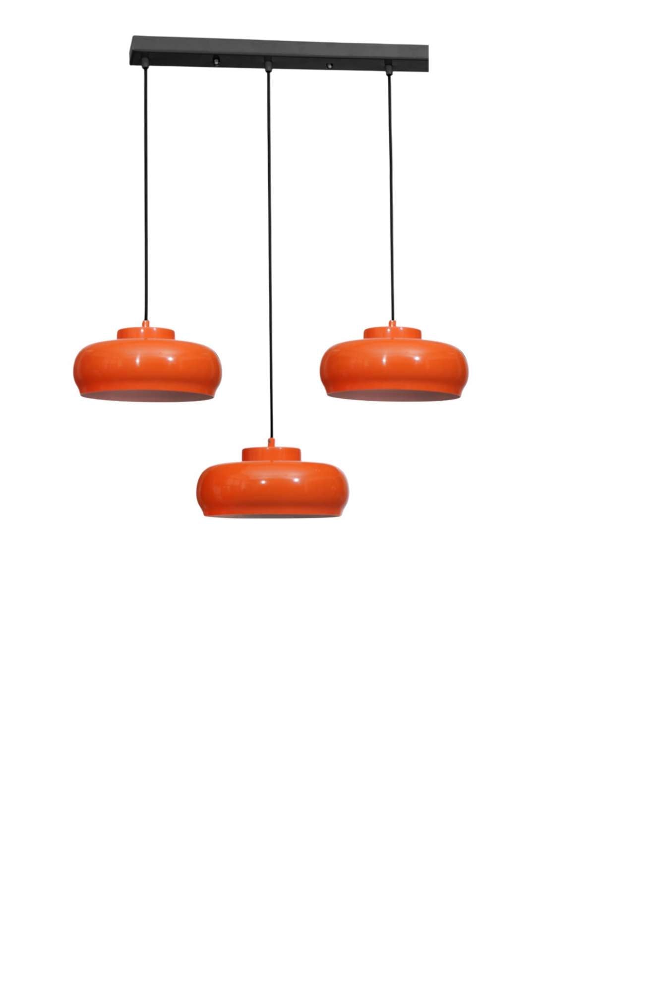 Candeeiro de Teto elegante ajustável – Ø25 cm – laranja e preto – metal