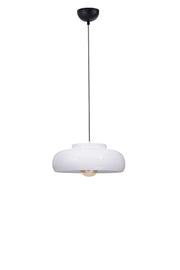 Candeeiro de Teto – Ø40 cm – Branco e Preto – Metal