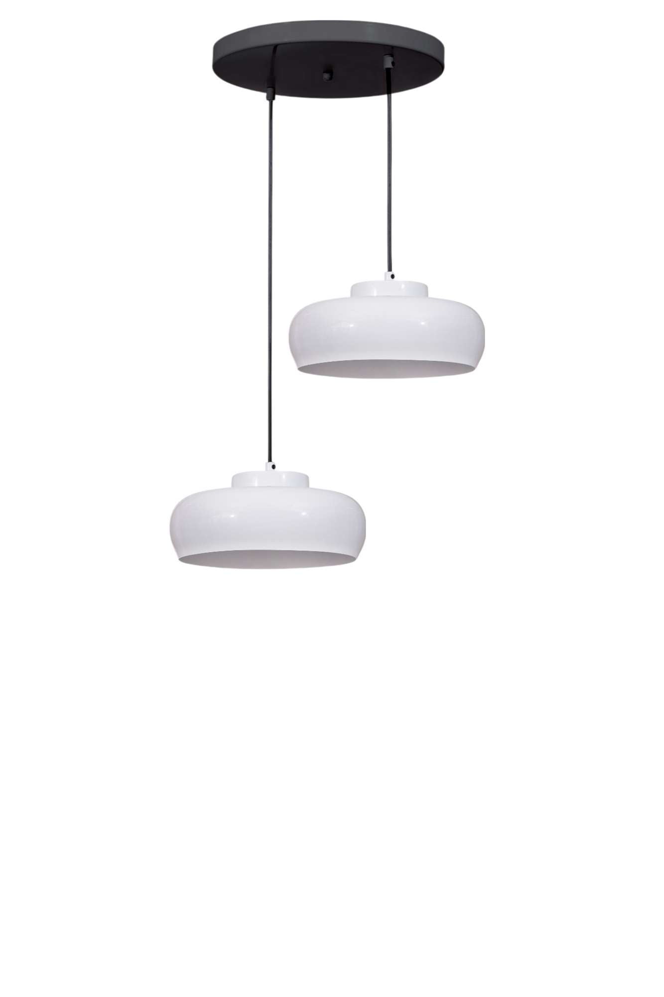 Candeeiro de Teto ajustável – Ø25 cm – branco e preto – metal