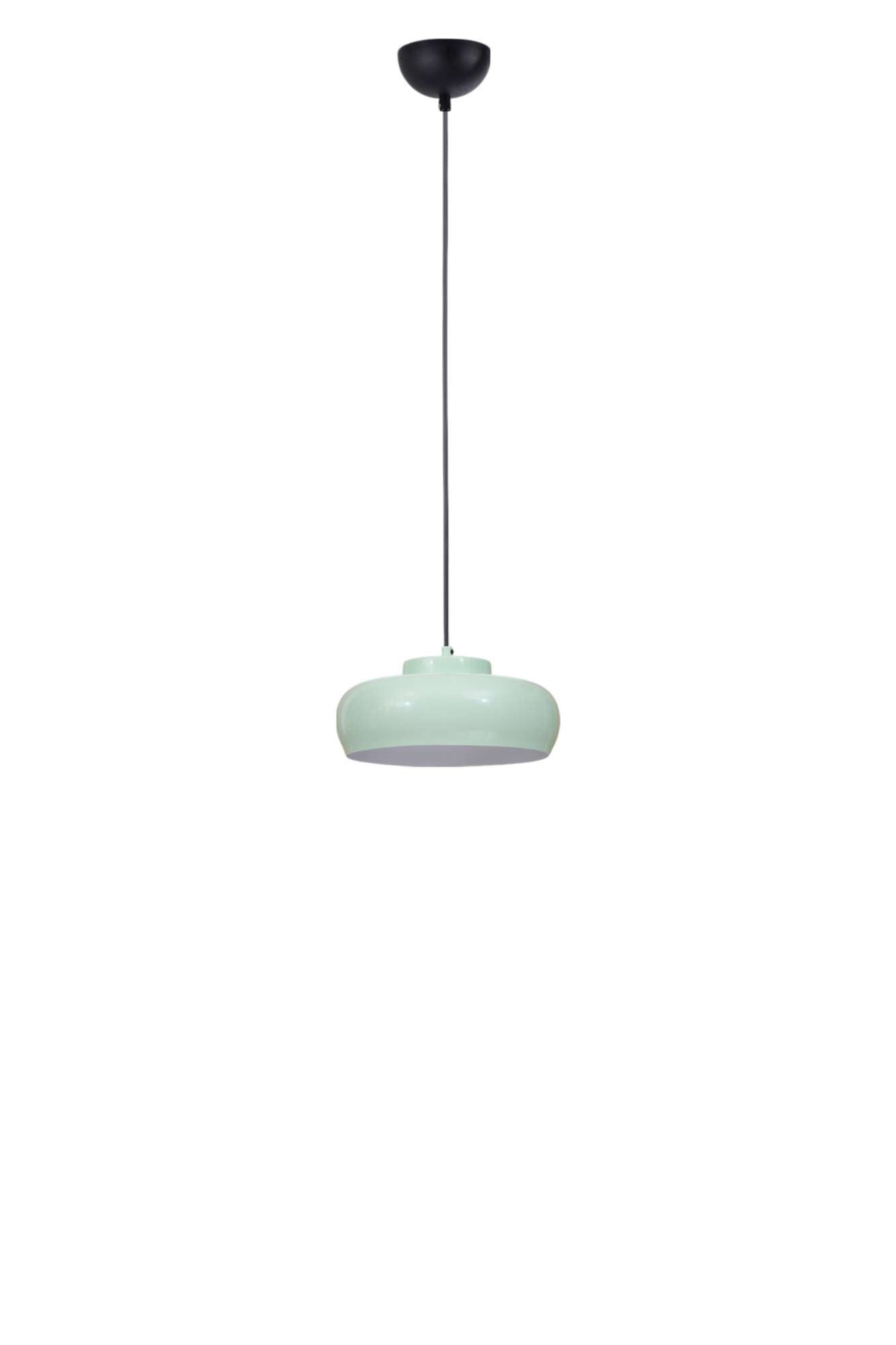Candeeiro de Teto Ajustável – Ø25 cm – Verde-Menta e Preto – Metal