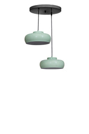 Candeeiro de Teto Ajustável – Ø25 cm – Verde Menta e Preto – Metal