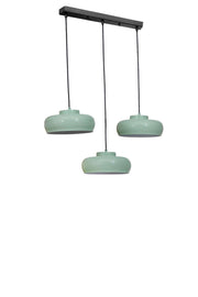 Candeeiro de Teto – altura 21-70 cm – verde-menta e preto – metal