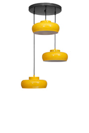 Candeeiro de Teto – 21 a 70 cm – Mostarda e Preto – Metal