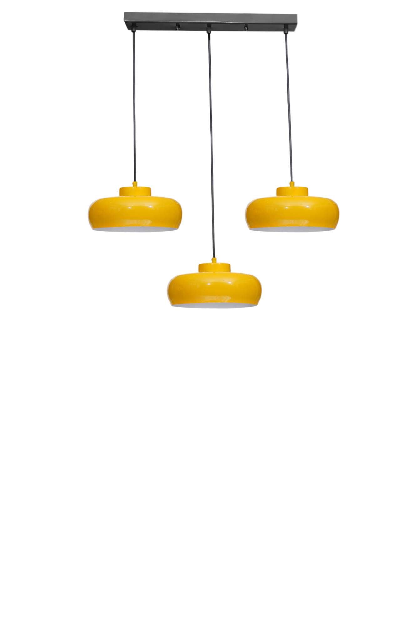 Candeeiro de Teto – altura ajustável de 21 a 70 cm – mostarda e preto – metal