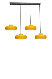 Candeeiro de Teto elegante – 21 a 70 cm – Mostarda e Preto – Metal