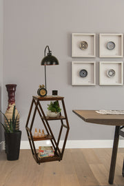 Candeeiro de Pé – 165 cm – Preto – Metal e Madeira de Fir