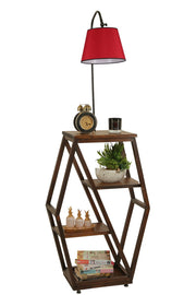 Candeeiro de Pé – 165 cm – Vermelho – Metal e Madeira