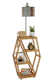 Candeeiro de Pé – 38 x 25 cm – Multicolorido – Metal e Madeira de Fir