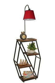 Candeeiro de Pé – 165 cm – Vermelho – Metal e Madeira