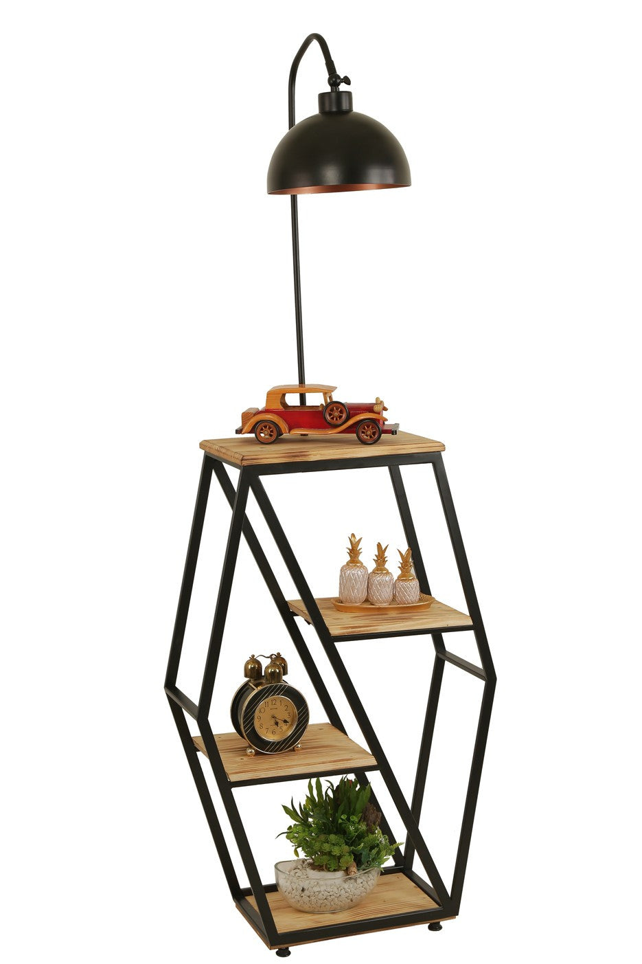 Candeeiro de Pé – 165 cm – Cor vime – Metal e Madeira Fir