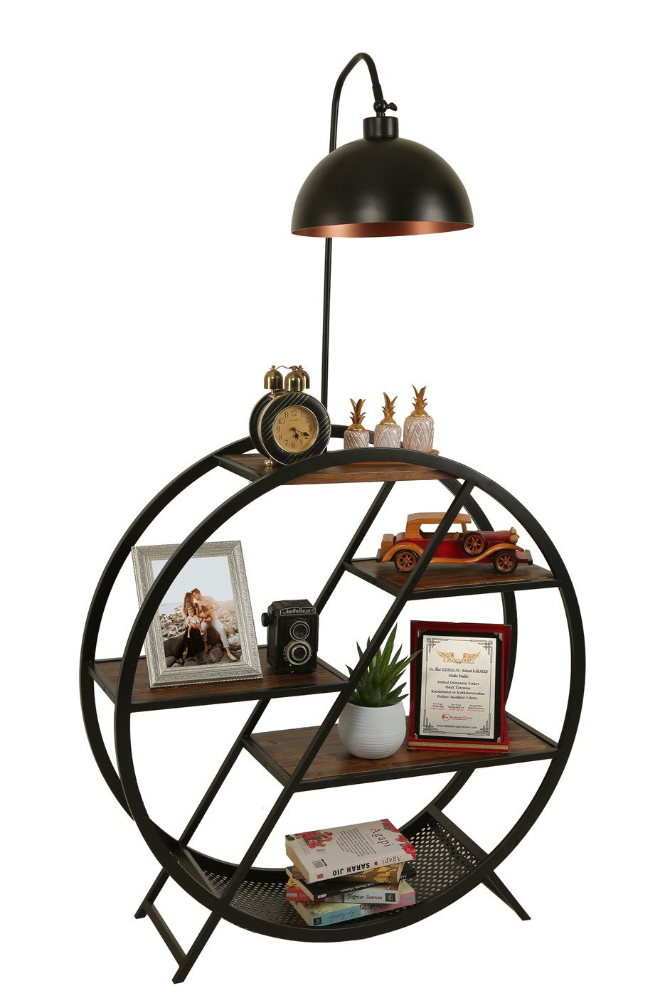 Candeeiro de Pé – 165 cm – Noz – Metal e Madeira de Fir
