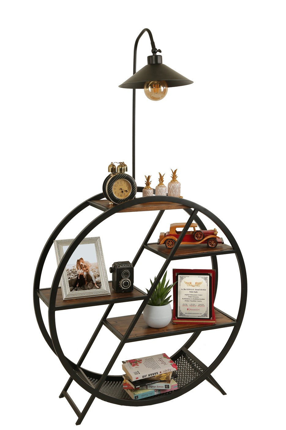 Candeeiro de Pé – 165 cm – Noz – Metal e Madeira