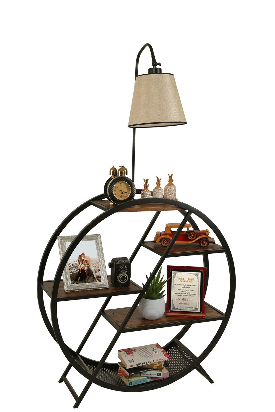 Candeeiro de Pé – 165 cm – Cor vime – Metal e Madeira