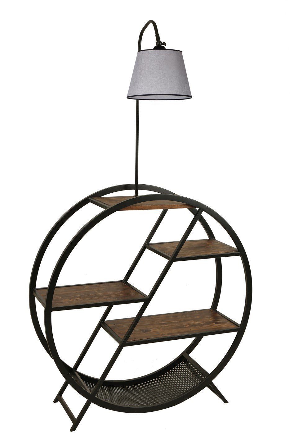 Candeeiro de Pé – 90 x 28 cm – Cinza Claro – Metal e Madeira