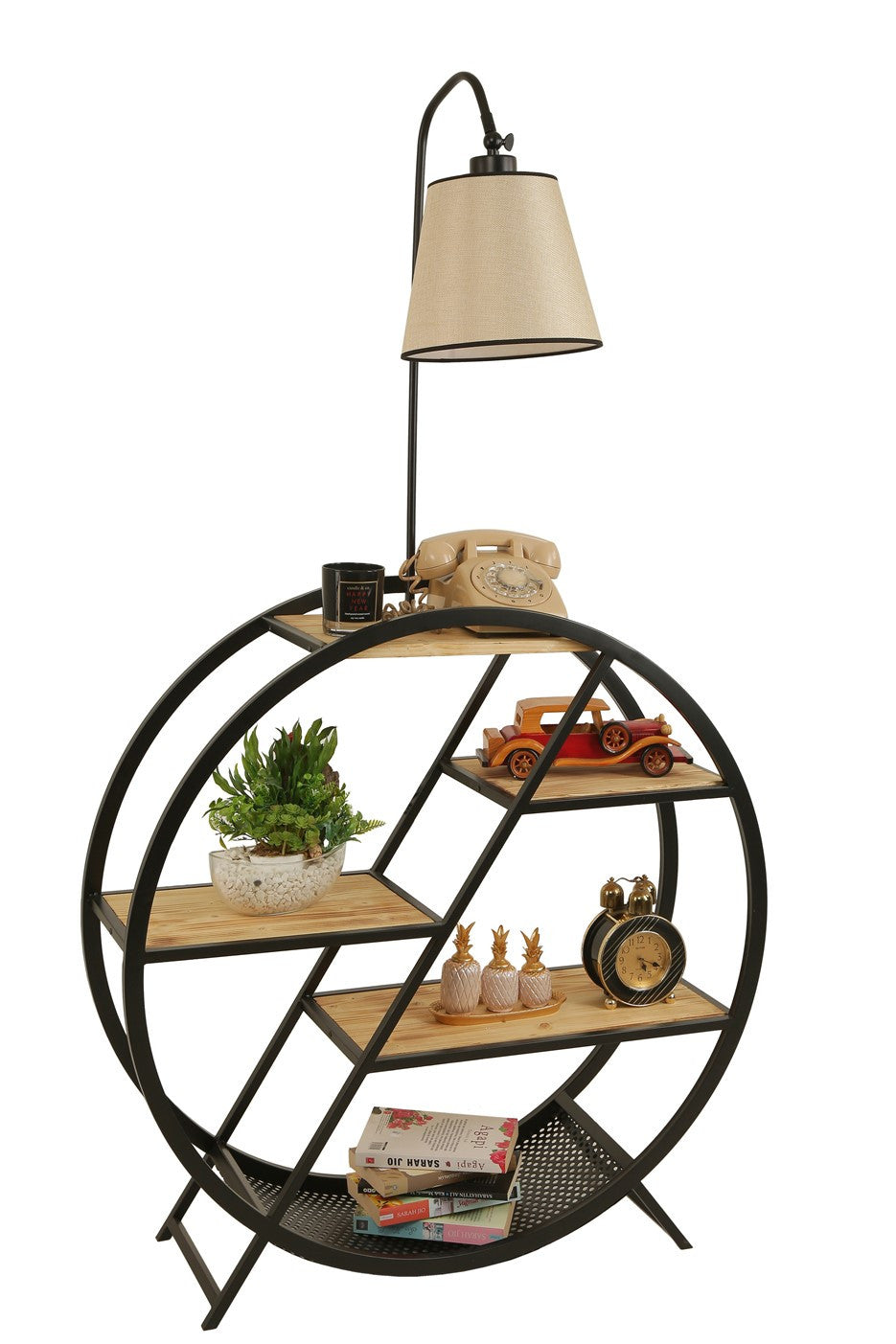 Candeeiro de Pé – 165 cm – Cor vime – Metal e Madeira de Fir
