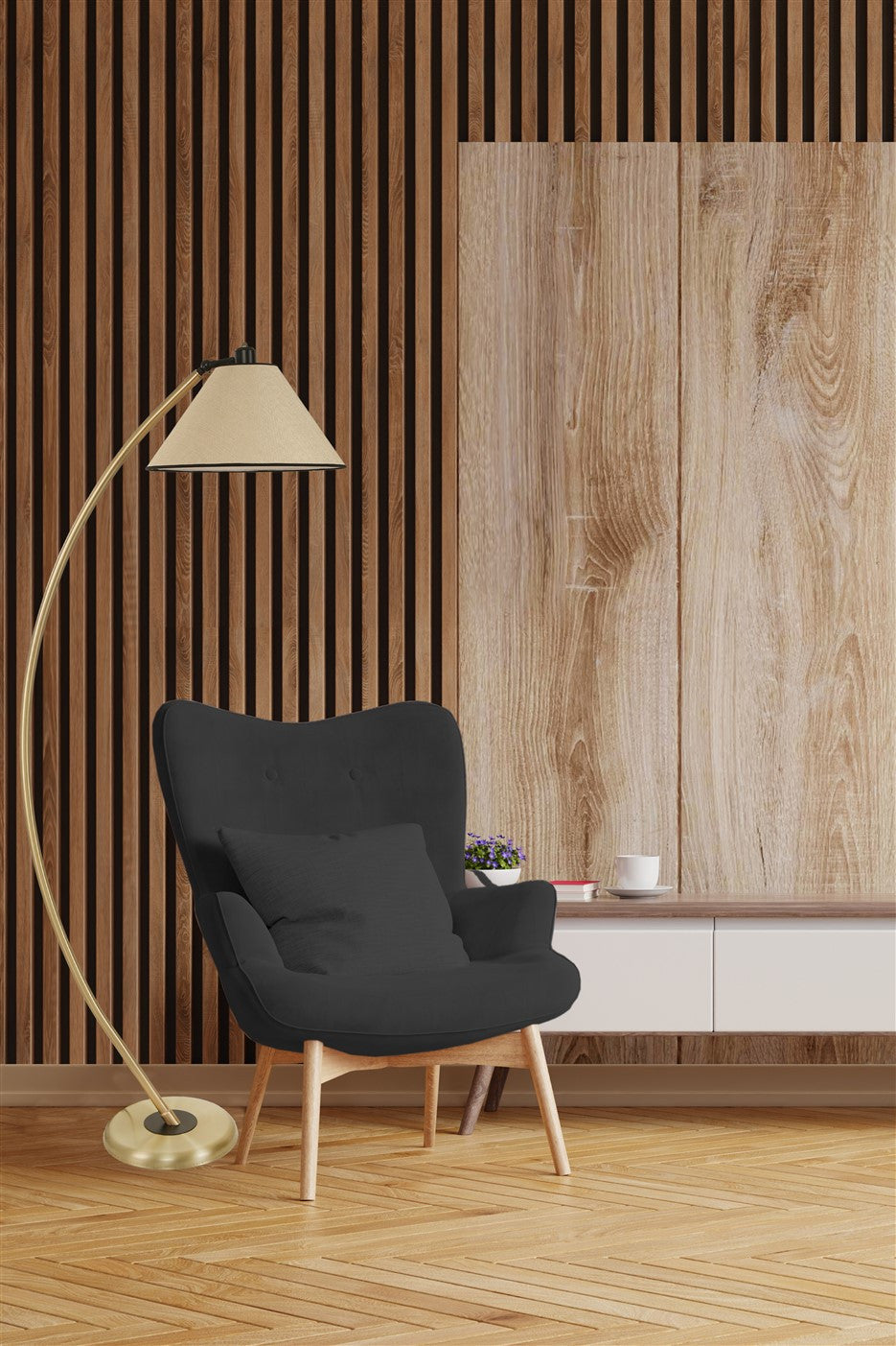 Candeeiro de Pé – 170 cm – Cor Vime – Metal