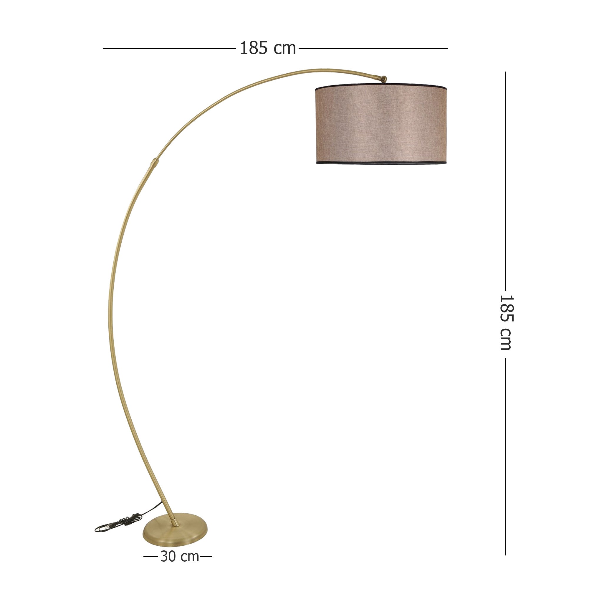 Candeeiro de Pé – 185 cm – Vime escuro – Metal