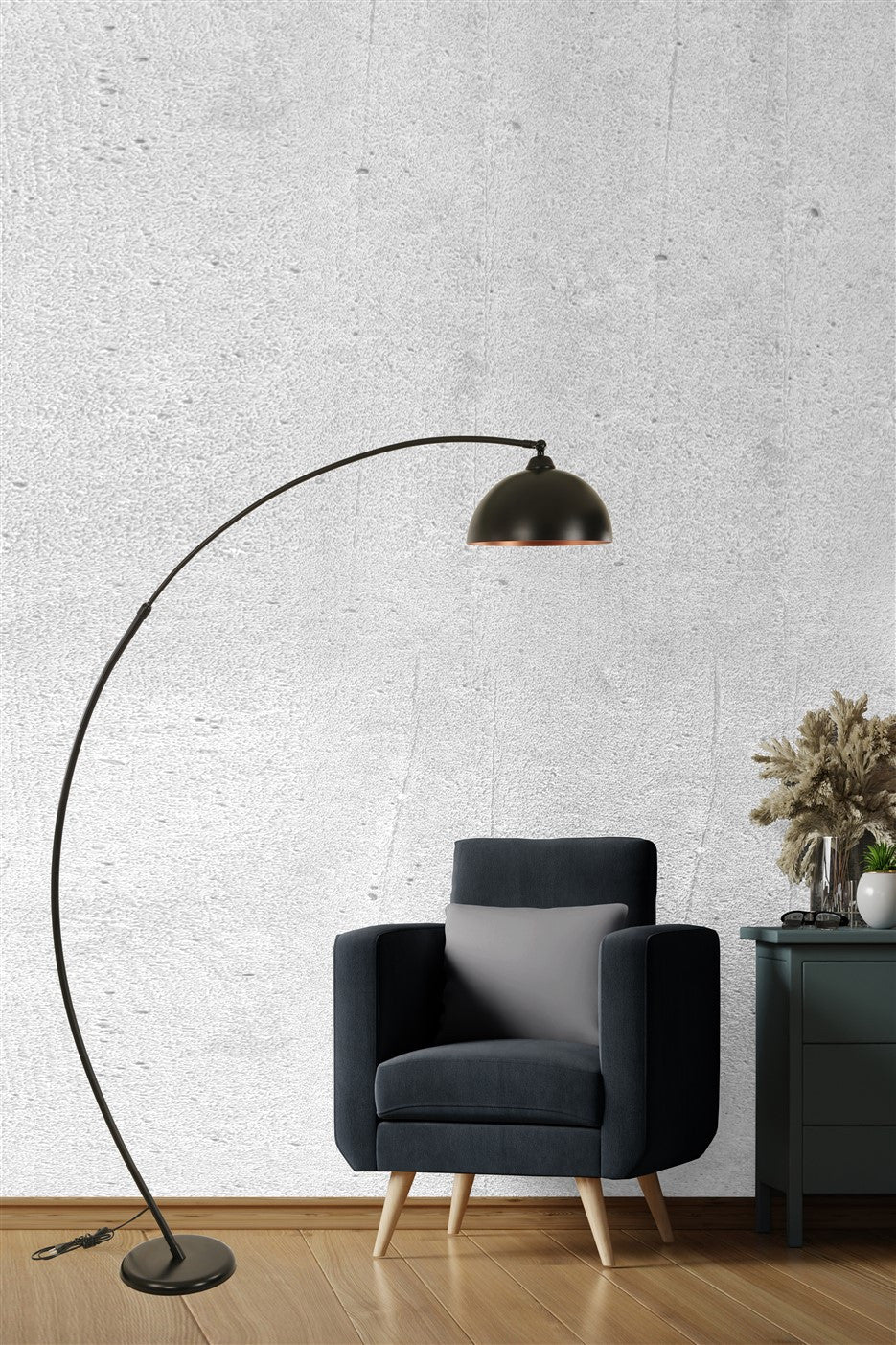 Candeeiro de Pé – 185 cm – Preto – Metal