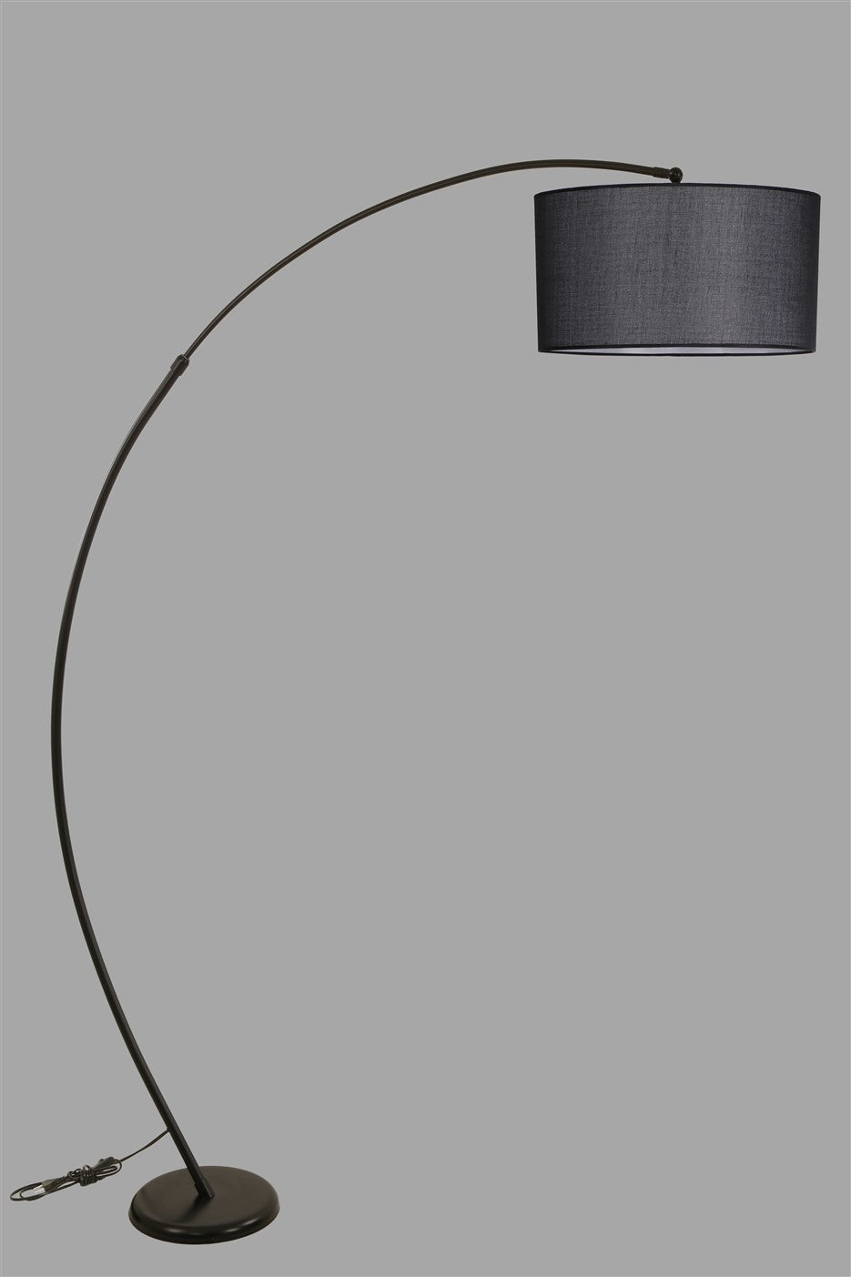 Candeeiro de Pé – Altura Ajustável (85 cm a 185 cm) – Preto – Metal