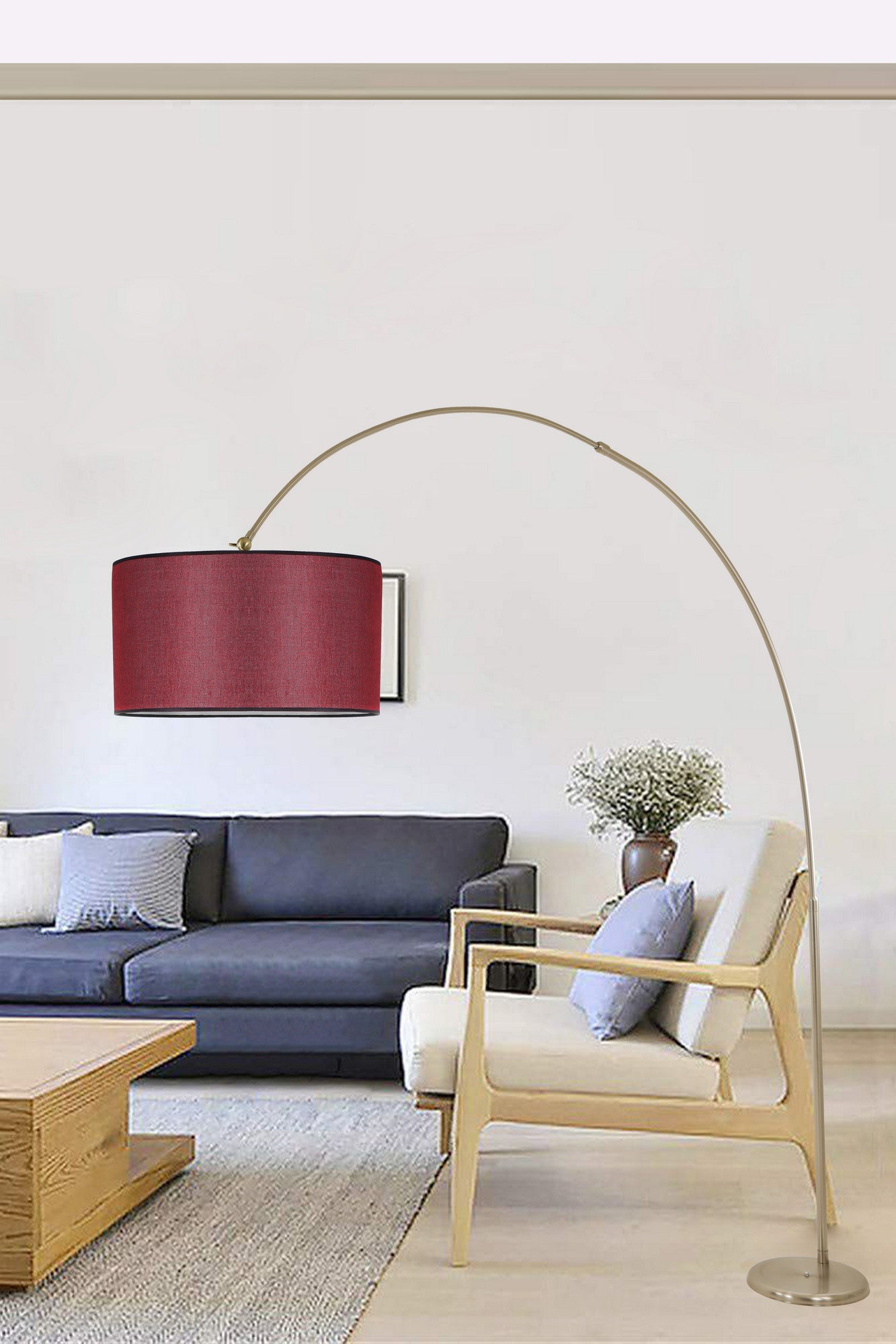 Candeeiro de Pé – 220 cm – Vermelho Clarete – Metal