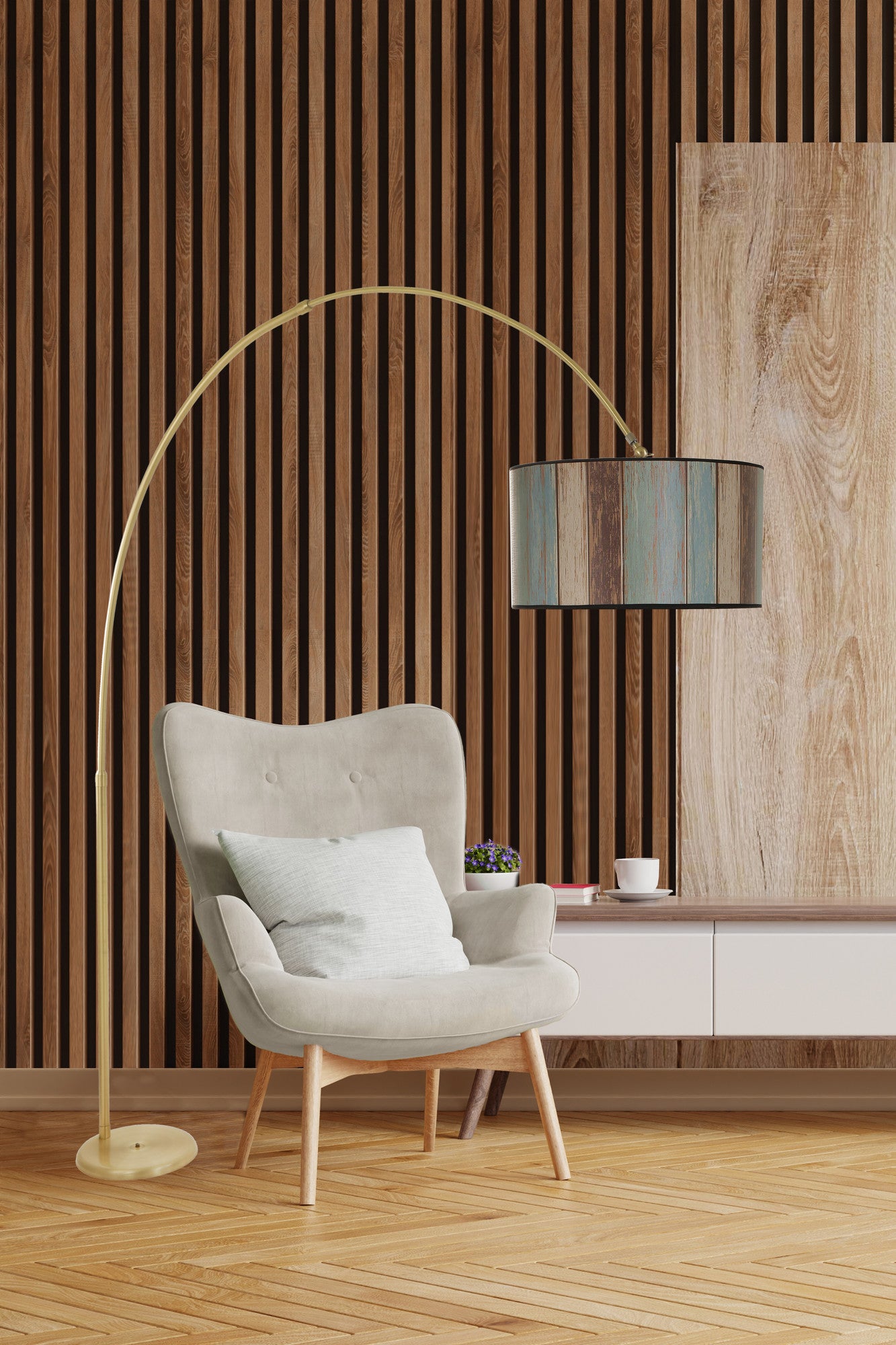 Candeeiro de Pé – 220 cm – Multicolorido – Metal