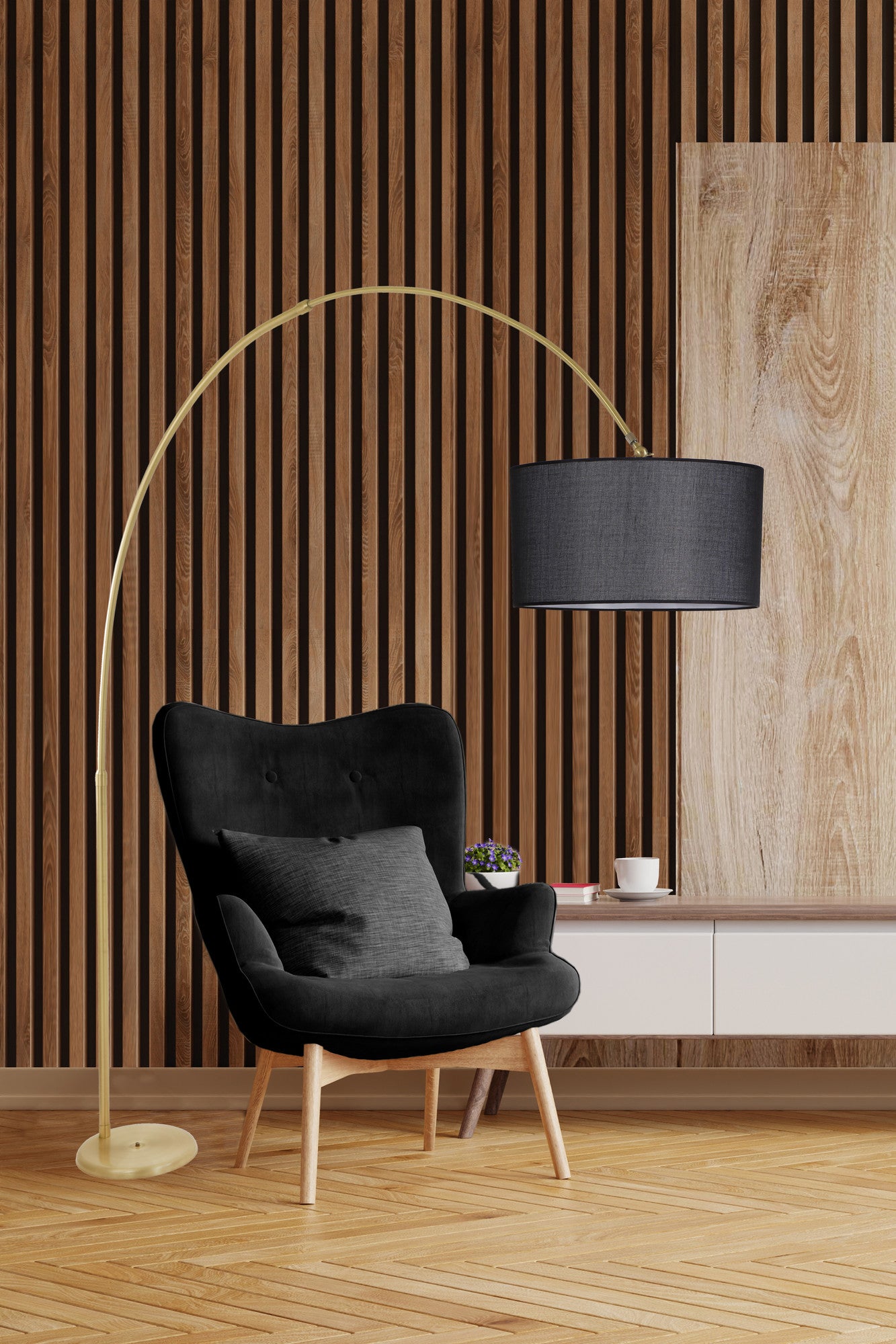 Candeeiro de Pé – 220 cm – Preto – Metal
