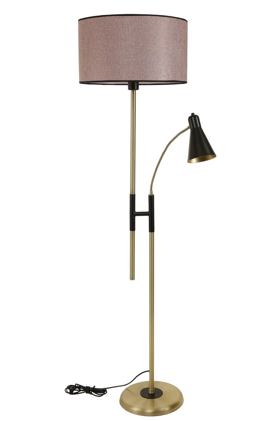 Candeeiro de Pé – 165 cm – Rosa Antigo e Cobre – Metal