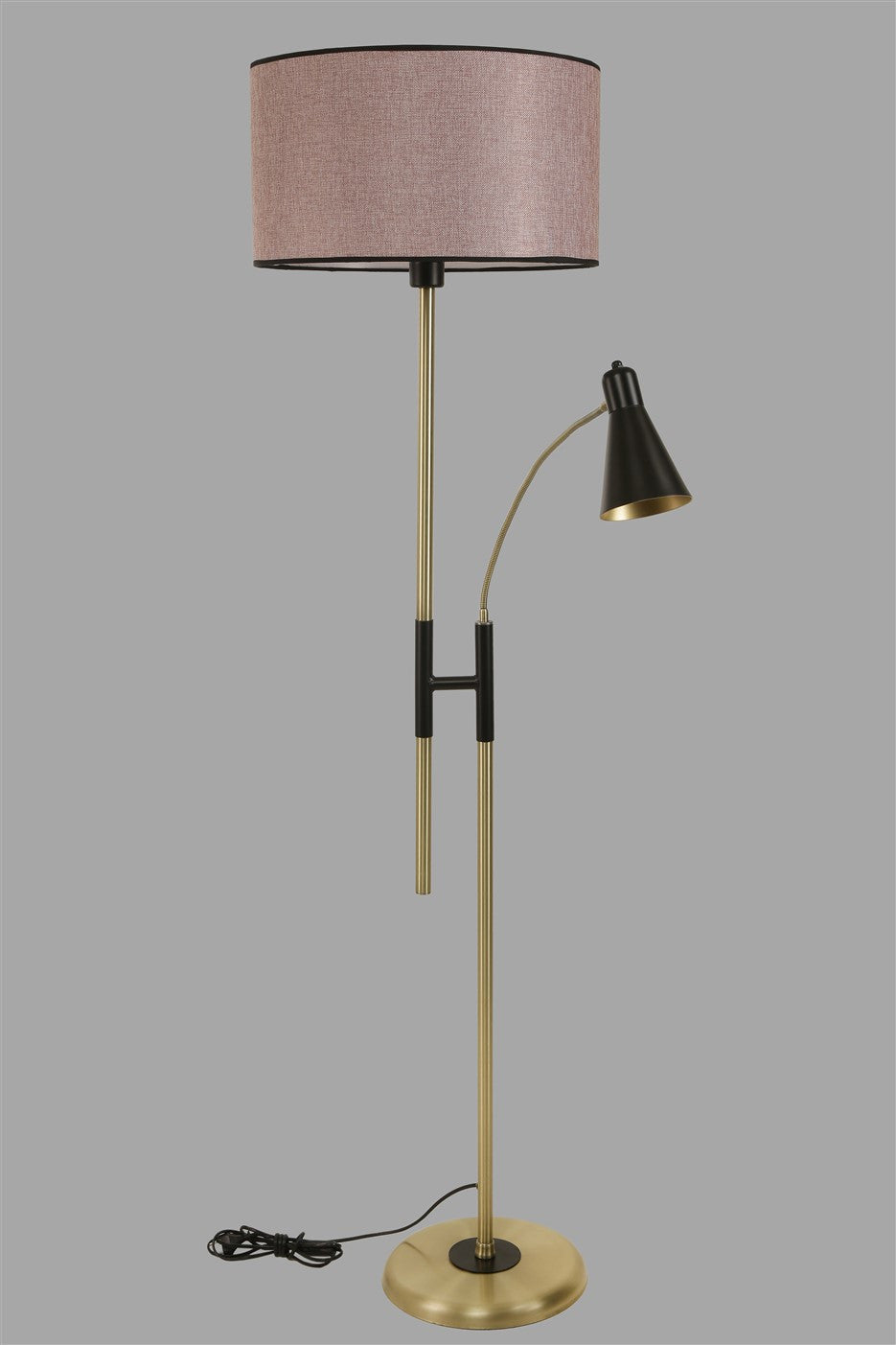 Candeeiro de Pé – 165 cm – Rosa Antigo e Cobre – Metal