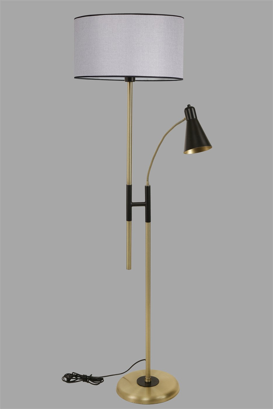 Candeeiro de Pé – 165 cm – Cinza Claro – Metal
