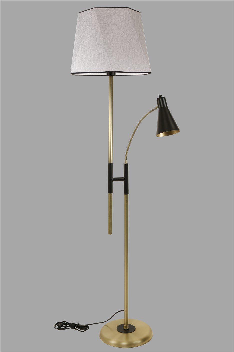 Candeeiro de Pé – 165 cm – Cinza Claro – Metal