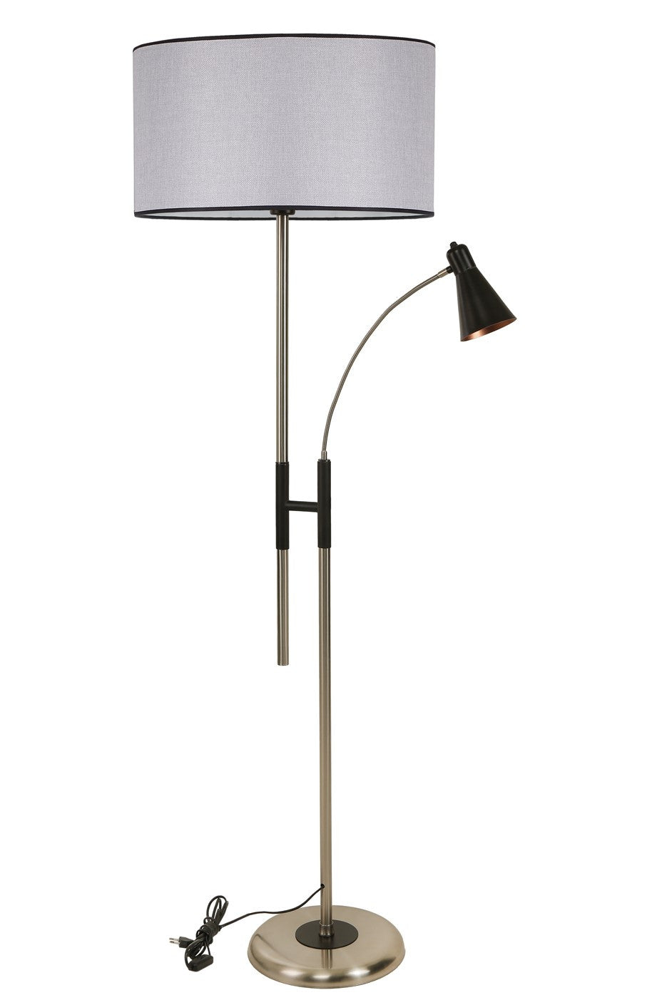 Candeeiro de Pé – 165 cm – Cinza claro – Metal