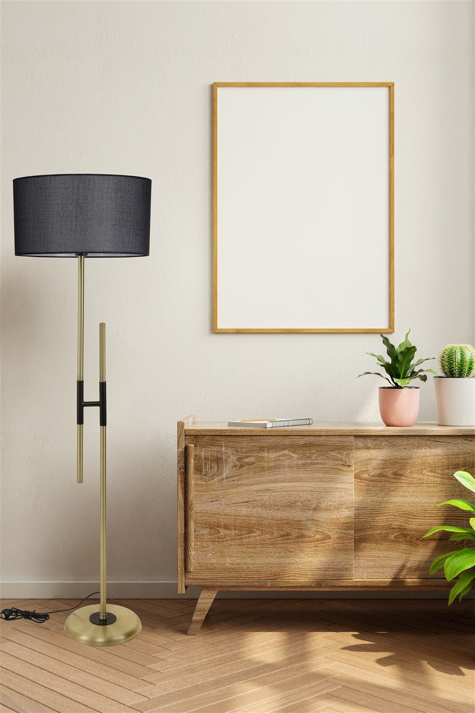 Candeeiro de Pé – 165 cm – Preto – Metálico