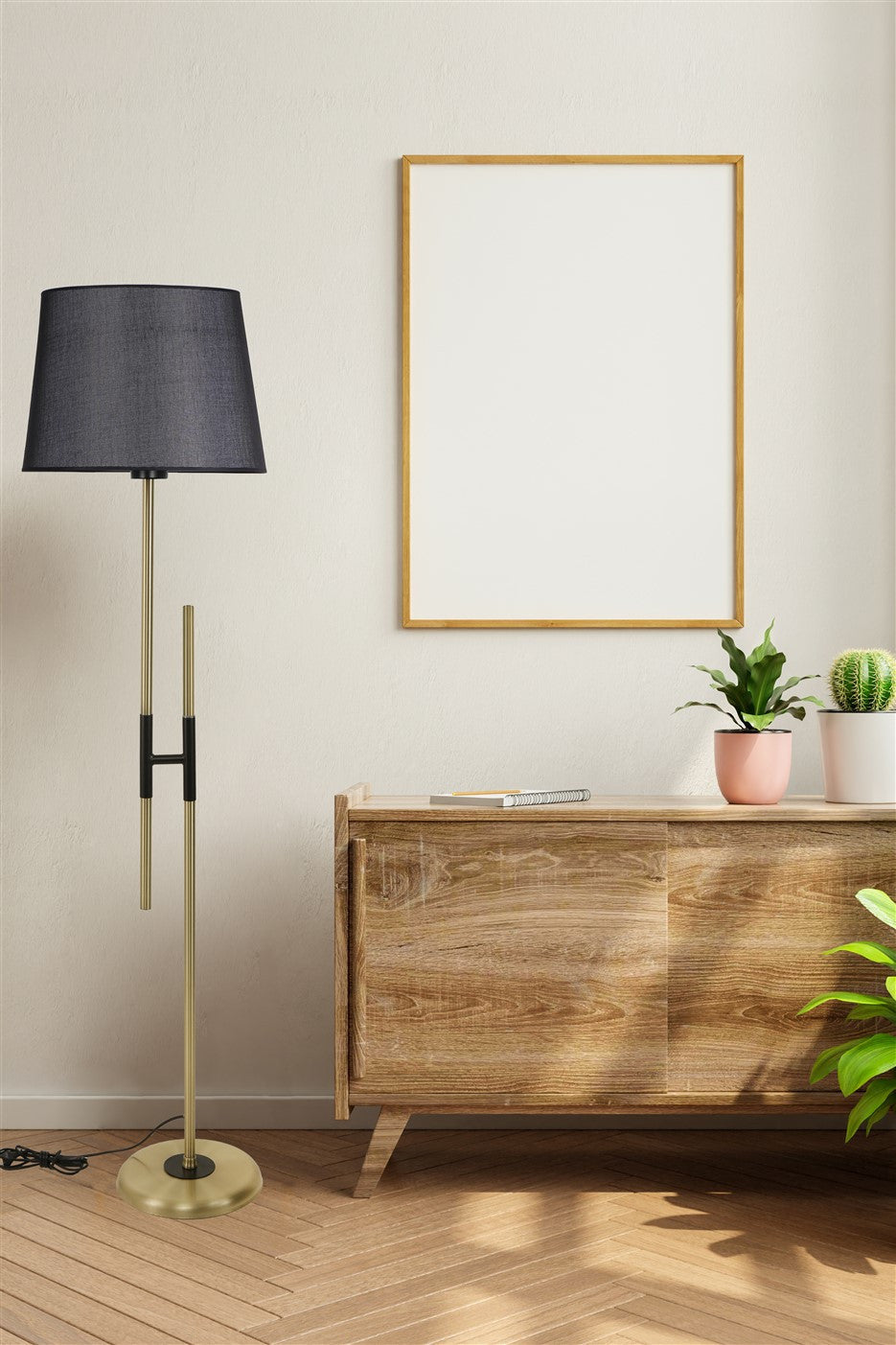 Candeeiro de Pé – 165 cm – Preto – Metal