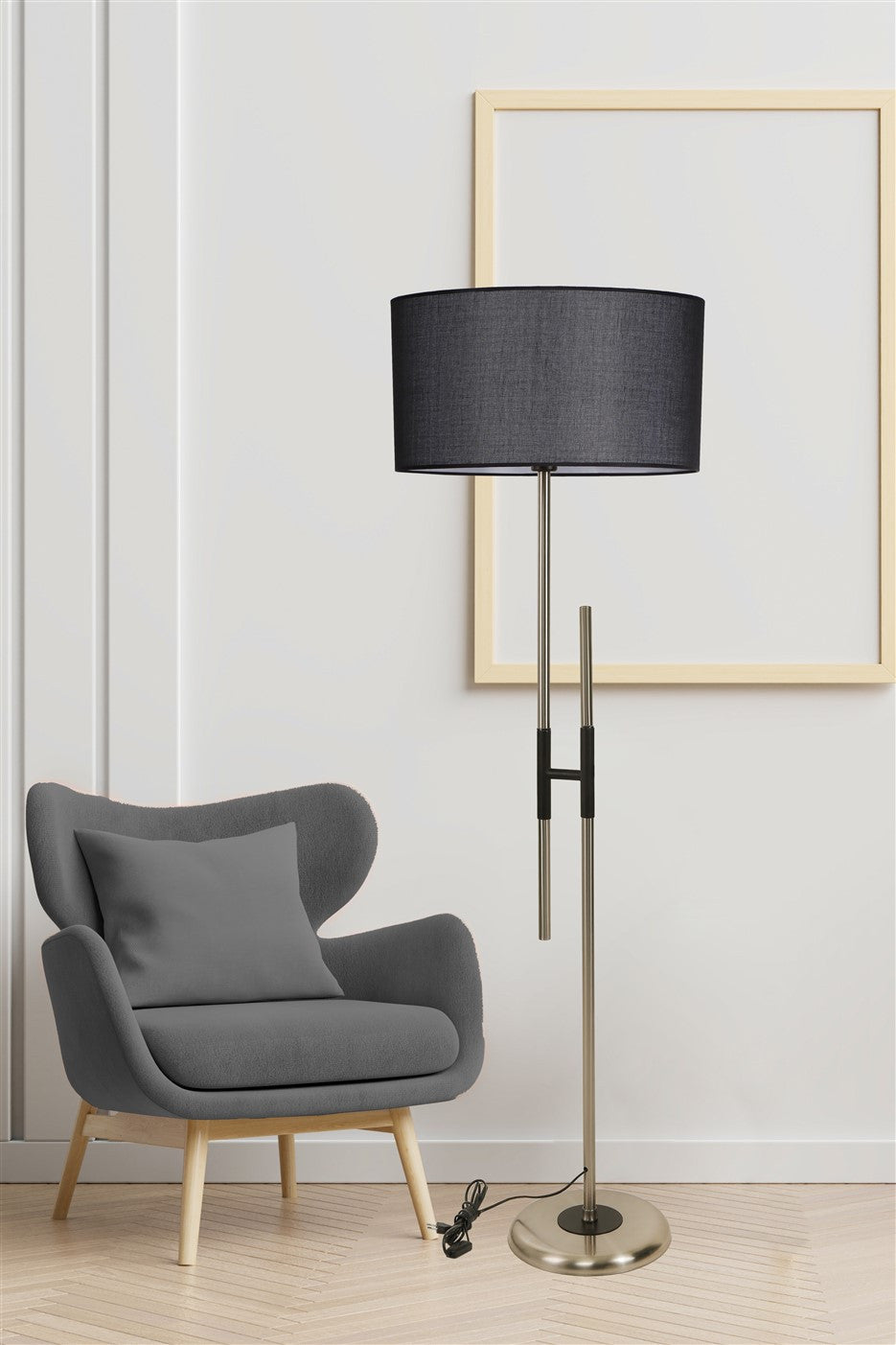 Candeeiro de Pé – 165 cm – Preto – Metal