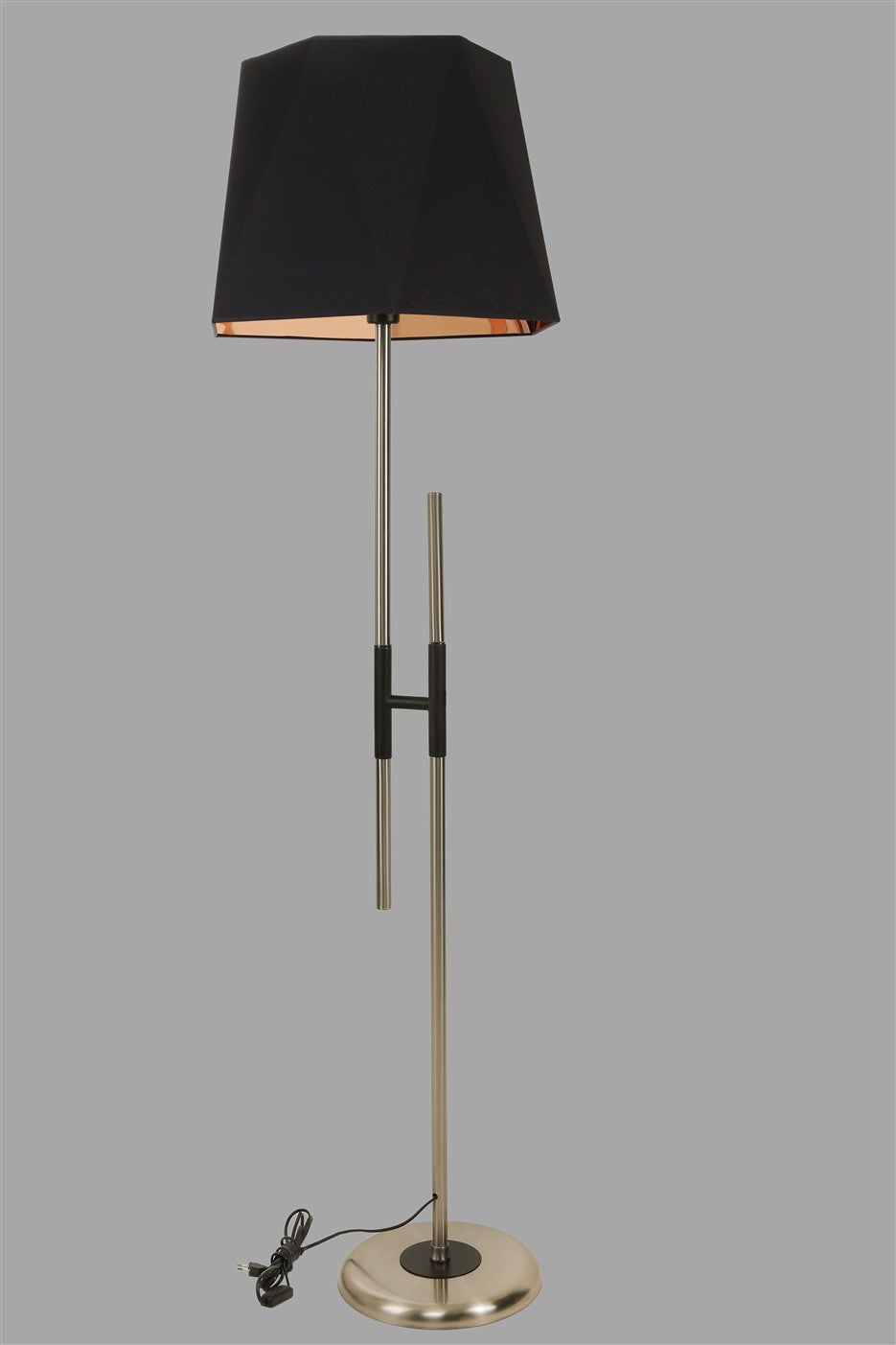 Candeeiro de Pé – 165 cm – Preto e Cobre – Metálico