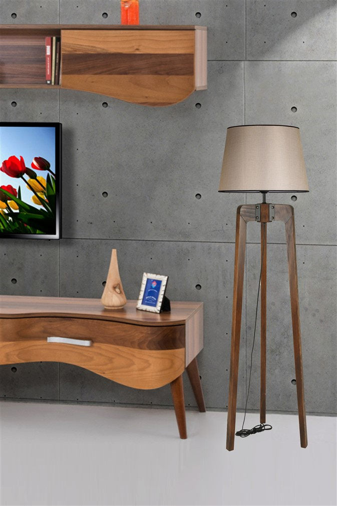 Candeeiro de Pé – 170 cm – Bege – Madeira de Fir