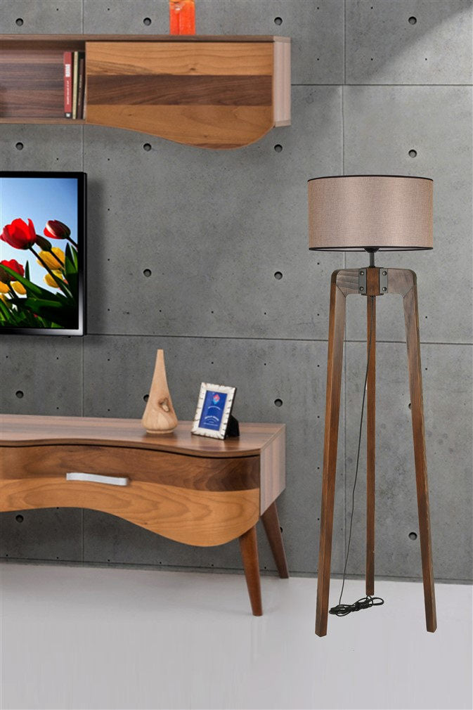 Candeeiro de Pé – 170 cm – Bege – Madeira de Fir